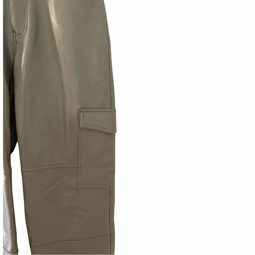 ABERCROMBIE & FITCH The 90’s Relaxed Jean High Rise Pants Vegan Leather Sz 28 - Picture 4 of 6